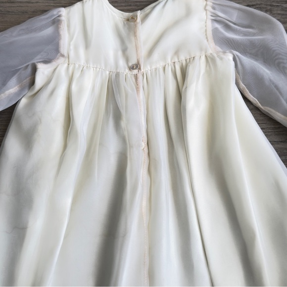 Vintage Baby/Child Baptism Christening Gown Sheer Organza Embroidery W/Shawl - Picture 12 of 16